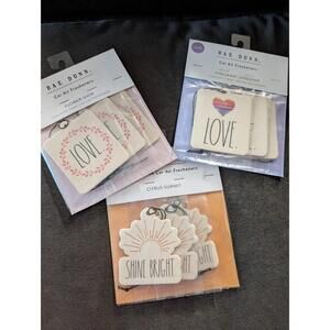 Set of 3 pks Rae Dunn Car Air Fresheners 3pc each Assorted Citrus Lavender
